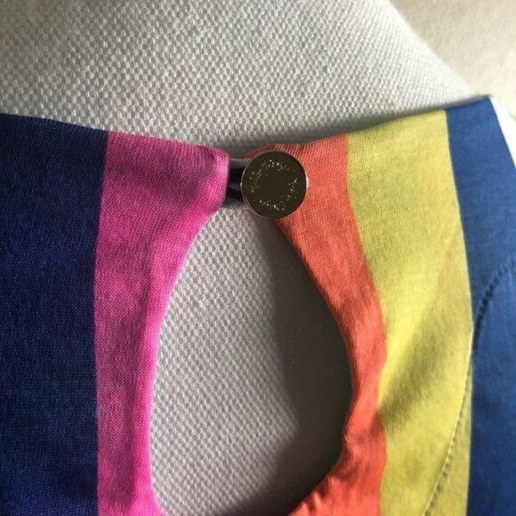 Lilly Pulitzer WAVERLY Cotton TOP IN MULTI RAINBOW STRIPE XS - Picture 4 of 7